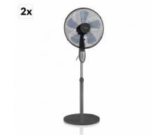Klarstein Summerjam Set de 2 ventilateurs sur pied 3 vitesses - 50W - Télécommande infrarouge - Chauffage et ventilation