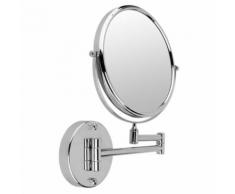 Miroir de courtoisie mural Cosprof pour salle de bain-Avec agrandissement x10-Bi-face-8 pouces-Avec pivot -Extensible-Avec finition en chrome - Miroir