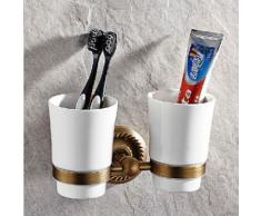 Porte-brosse à dents en laiton antique - Accessoires de bain
