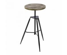 Sellette Bois et Métal Noir taille S - BRUTUS - Tables hautes