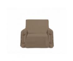 Housse de fauteuil en coton PANAMA taupe - Textile séjour