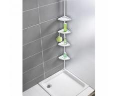 Etagère télescopique d'angle de salle de bain - Blanc - Accessoires de bain