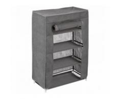 Armoire À Chaussure En Tissu Gris Foncé - Meubles à chaussures
