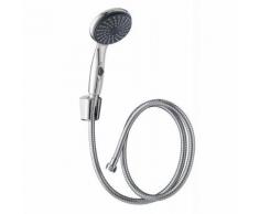 Wirquin 60720863 combiné de douche trio 1 jet avec stop-jet et flexible en inox 1,50 m ' flora ' - Accessoires salles de bain et WC