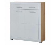 Meuble à chaussures 20 paires en bois avec 2 tiroirs et 2 portes L89cm NEAPEL - Meubles à chaussures