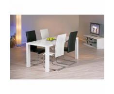 Chaise moderne design cuisine séjour salle à manger chrom simili cuir NOIR - Chaise