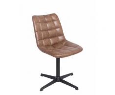 CAYA Chaise lounge pivotante matelassée (Marron vieilli) - Chaise