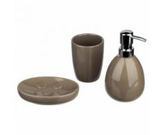 Paris prix - set de 3 accessoires salle de bain 'sun' taupe - Accessoires salles de bain et WC