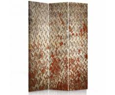 Feeby Décoration Paravent d'intérieur sur toile, 3 parties une face, Métal rouillé imitation 110x150 cm - Objet à poser