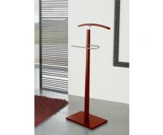Valet de Nuit simple Rouge en Bois/Metal sur socle rectangulaire, 48 x 28 x 116 cm -PEGANE- - Objet à poser