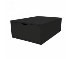 Cube de rangement profondeur 75 cm + tiroir Bois, Couleur: Noir - Boite de rangement