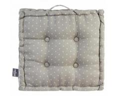 Paris prix - coussin de sol 'pois' 40x40cm gris - Textile séjour