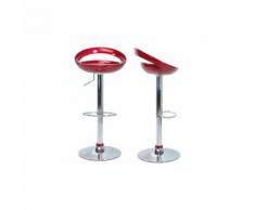 Tabouret de bar / cuisine moderne lie de vin COMET (lot de 2) - Tabourets