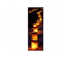 Toile imprimée lumineuse LAMPION - 14 leds - 30*90 cm - Décoration murale