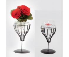 Soliflore vase bougeoir lampion 1 boule - gris - Objet à poser