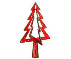 Cimier 3D de sapin de Noël - Sapin - Rouge et or - Objet à poser