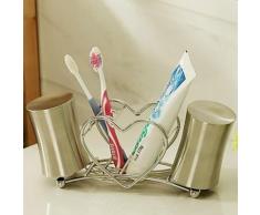 Porte-brosse à dents en forme de cur en inox - Accessoires salles de bain et WC