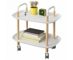 SoBuy® FKW76-W Chariot de Servie Roulant à 2 Niveaux Table à Roulettes de Service Desserte de cuisine Salon Salle de Bain - Tables d'appoint
