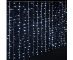 Rideau lumineux extérieur 600 LED blanc froid - Dim : L.300 x l.0,5 x H.200 cm -PEGANE- - Objet à poser