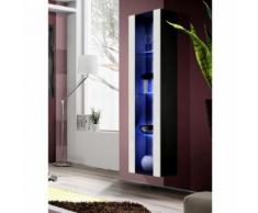 Paris prix - vitrine led murale design 'fly ii' 170cm blanc & noir - Vaisseliers