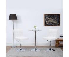 Meelady Chaise Pivotante à Dîner 2 pcs Similicuir Design Moderne pour Salles de Bain, Bureaux, Salon 50x43x85 cm Blanc - Chaise