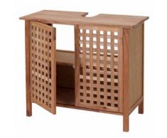 Meuble de rangement sous-lavabo HWC-B61, sous-vasque avec espace de rangement, bois de noyer 60x67x30 cm - Meubles de salle de bain