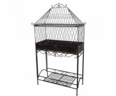 L'Héritier Du Temps - Serre de jardin sur pied d'intérieur ou extérieur cage à plante en fer 24x60x113cm - Objet à poser