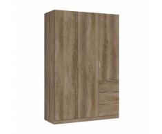 GLORIA Armoire de chambre style contemporain mélaminée nordik - L 135 cm - Armoire