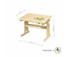 Très beau bureau enfant naturel bois massif réglable en hauteur et inclinable - Bureaux