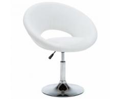 Chaise pivotante Similicuir 74 x 63,5 x 89 cm Blanc - Chaise