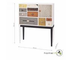 Très belle commode vintage 10 tiroirs de tailles différentes et 1 porte bois massif métal MDF cuir couleur blanc couloir chambre à coucher salon diverses couleurs poignées stylées différentes - Commodes