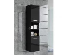 Armoire de rangement Paso Hauteur : 160 cm Noir brillant - Meuble de rangement haut placard meuble de salle de bain - Installations salles de bain