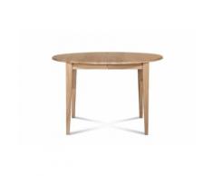 Table ronde extensible bois à rallonges - 105 cm - pieds fuseau - victoria - Tables salle à manger