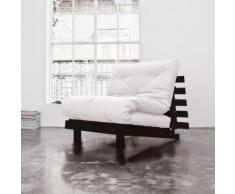Pack Matelas Futon Ecru Coton Structure en Bois Wengé 90X200 - Ensembles matelas et sommier