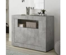 Meuble d'entrée gris clair moderne 110 cm, 2 portes URBAN 2 - L 110 x P 42 x H 86 cm - Meubles à chaussures