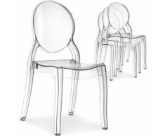 Lot de 20 chaises médaillon Diva Plexi Transparent - Chaise