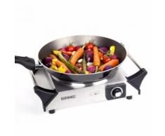 Duronic HP1SS Plaque de cuisson électrique en fonte - Réchaud de 1500W - Thermostat ajustable - Grillade et barbecue