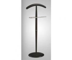 Valet de nuit simple en Or chromé satiné Wenge avec socle rond, Dim : 44 x 33 x 110 cm (Poids : 3.5 Kg) -PEGANE- - Portants et valets de nuit