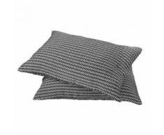 Lot de 2 coussins rectangulaires déhoussables en coton - dessin jacquard Toison d'or Noir 40x60 cm - Textile séjour