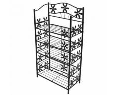 Étagère / meuble de rangement / range-chaussures / bibliothèque Genève, métal, 5 tablettes, H=112cm - Étagère