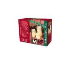 KONSTSMIDE 1968-550 3 BOUGIES CIRE VÉRITABLE + COULURE + 6 LED BLANC CHAUD 3 V - Appliques et spots