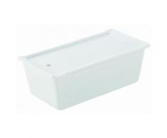 Revol 638555 Terrine Rectangulaire avec Couvercle + Plateau Porcelaine Blanc 24,2 x 11,4 x 7 cm - Casserolerie