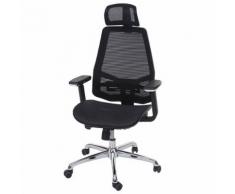 Chaise de bureau HWC-A58 chaise pivotante, fonction glisse, tissu ISO9001 ~ noir/noir - Sièges et fauteuils de bureau