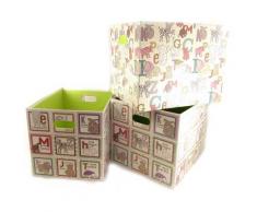 Set de 3 malles 'Alphabet' beige multicolore - Objet à poser
