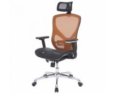 Chaise de bureau HWC-A61, chaise pivotante, tissu ISO9001 ~ noir/orange - Sièges et fauteuils de bureau