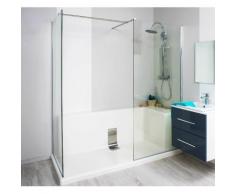 Aqua+ - baignoire acrylique brillant découpable angle gauche 85 x 185 - concept-o monobloc - Installations salles de bain