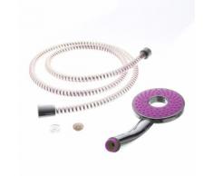 Flexible et pommeau de douche en inox - L. 1,50 m - Rose - Accessoires de bain