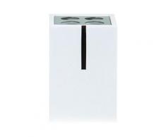 Msv 140358 porte brosses à dents poly résine/inox blanc 7 x 7 x 10 cm - Accessoires de rangement