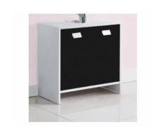 Top meuble sous-vasque l 60 cm - blanc et noir mat - Installations salles de bain