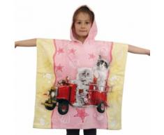 Cape de bain 100% coton éponge Chats rose - Linge de bain